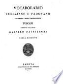 Vocabolario veneziano e padovana do' termini