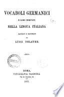 Vocaboli germanici e loro derivati nella lingua italiana