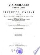 Vocabula italiano-latino. Ed. nov