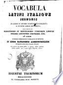 Vocabula latini italie sermonis, 1
