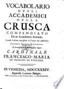 Vocabulario degli accademici della Crusca compendiato