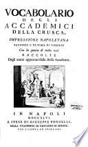 Vocabulario degli accademici della crusca