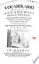 Vocabulario degli accademici della crusca