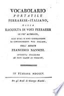 Vocabulario portatile Ferrarese-italiano