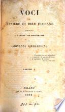 Voci e maniere di dire italiane additate a' futuri vocabolaristi