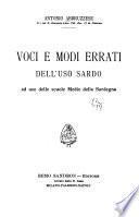 Voci e modi errati dell'uso sardo, per le scuole medie della Sardegna