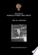 Vol. 30 - Raccolta Rassegna Storica dei Comuni - Anno 2016