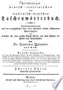 Vollständiges deutsch-italienisches und italienisch-deutsches Taschenwörterbuch