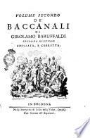 Volume Secondo de Baccanali di Girolamo Baruffaldi
