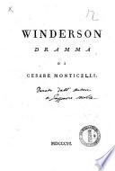 Winderson. Dramma di Cesare Monticelli