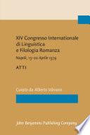 XIV Congresso Internationale di Linguistica e Filologia Romanza