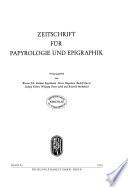 Zeitschrift für Papyrologie und Epigraphik
