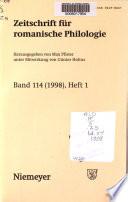 Zeitschrift Für Romanische Philologie