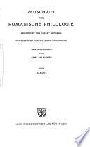 Zeitschrift Für Romanische Philologie